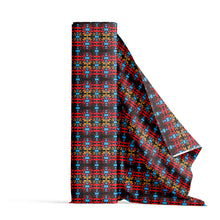 Load image into Gallery viewer, Fire Colors and Turquoise Fabric Cotton Poplin Fabric By the Yard
