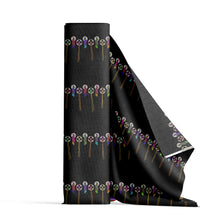 Load image into Gallery viewer, Silk Ribbons and Belles Black Cotton Poplin Fabric By the Yard
