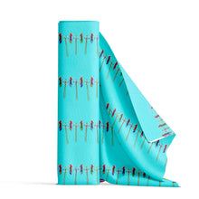 Load image into Gallery viewer, Silk Ribbons and Belles Turquoise Cotton Poplin Fabric By the Yard
