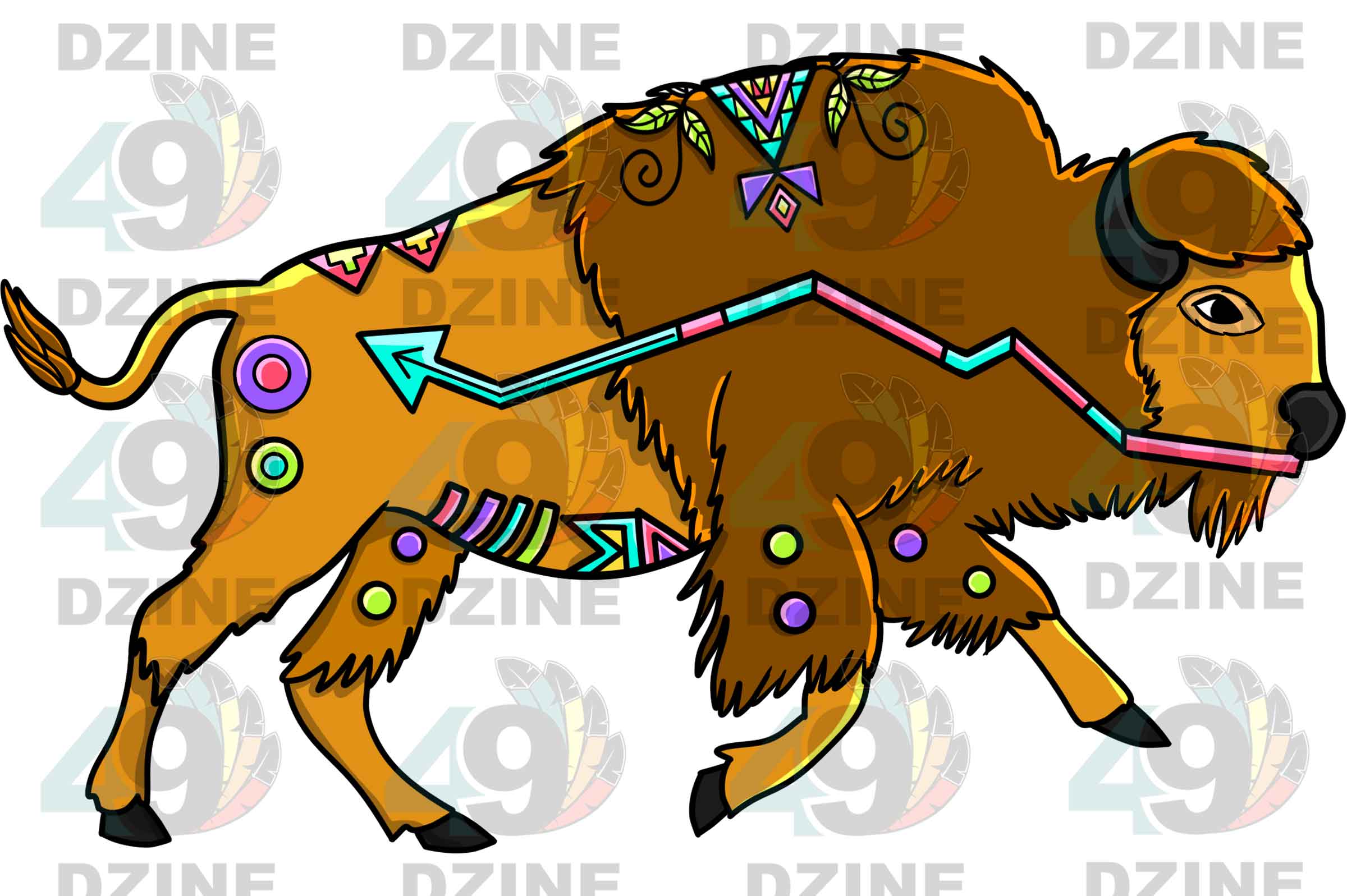 Buffalo 4 Colored Sticker