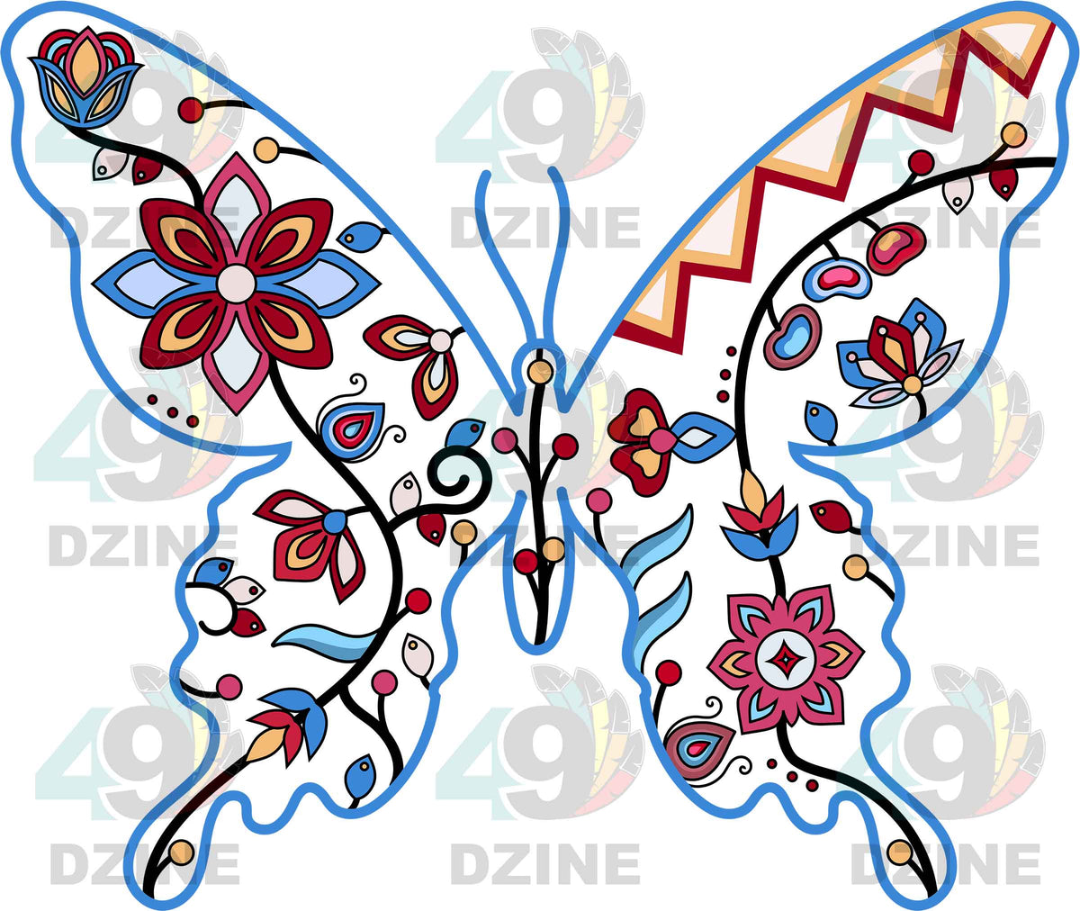 Butterfly Floral Animals 01 Various Sizes
