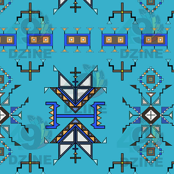 Eagle Strike Blue Satin Fabric