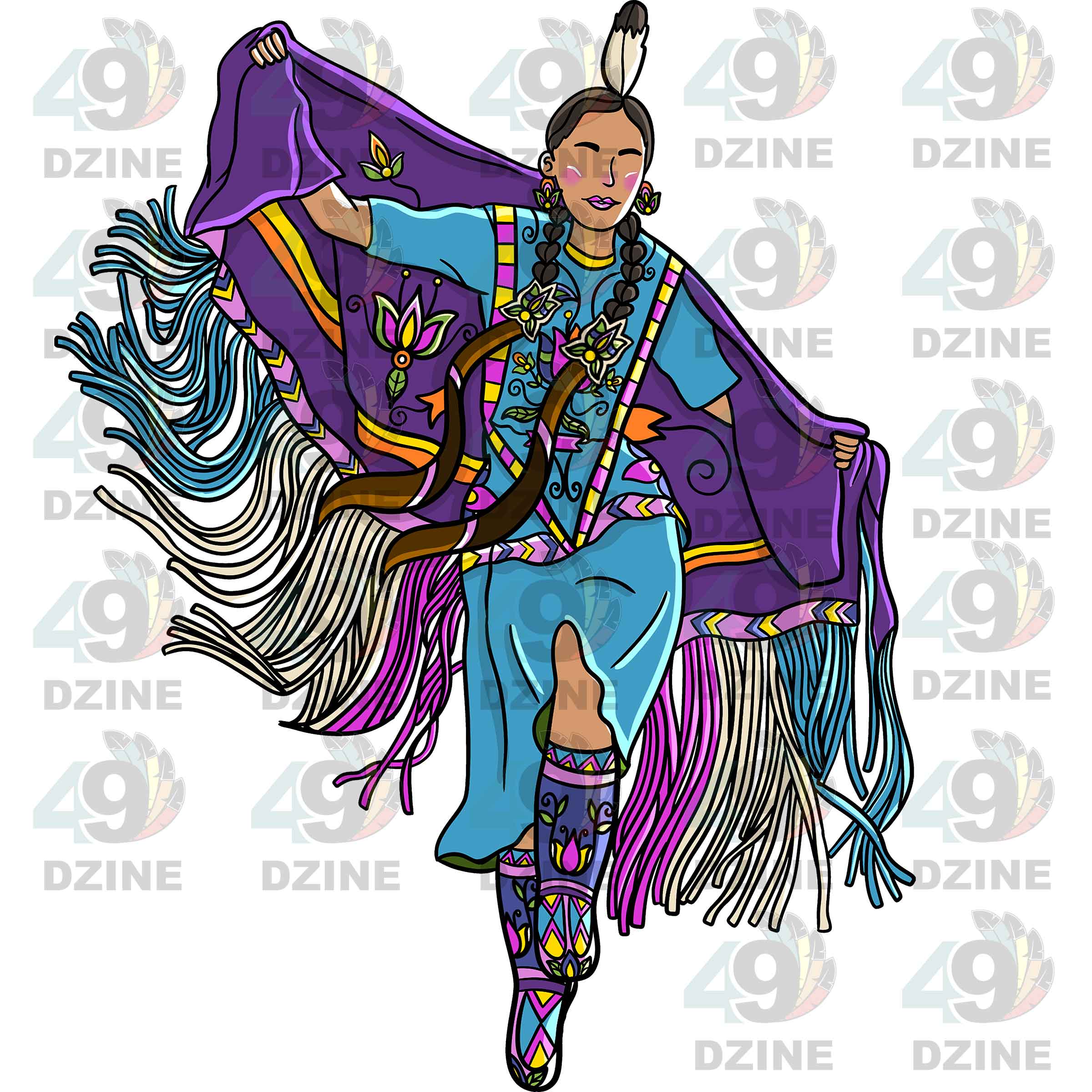 Fancy Shawl Dancer 3 Transfer (Various Sizes)