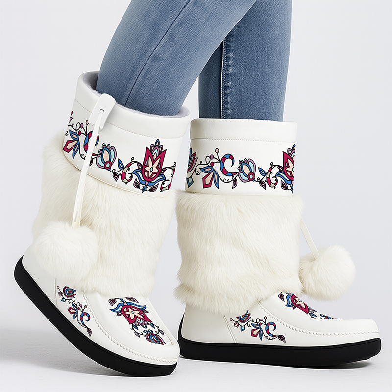 Northern Ember Real Leather MocLux Calf with Fur