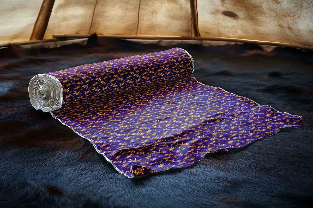 Gathering Yellow Purple Cotton Poplin