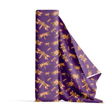Load image into Gallery viewer, Gathering Yellow Purple Cotton Poplin Fabric By the Yard
