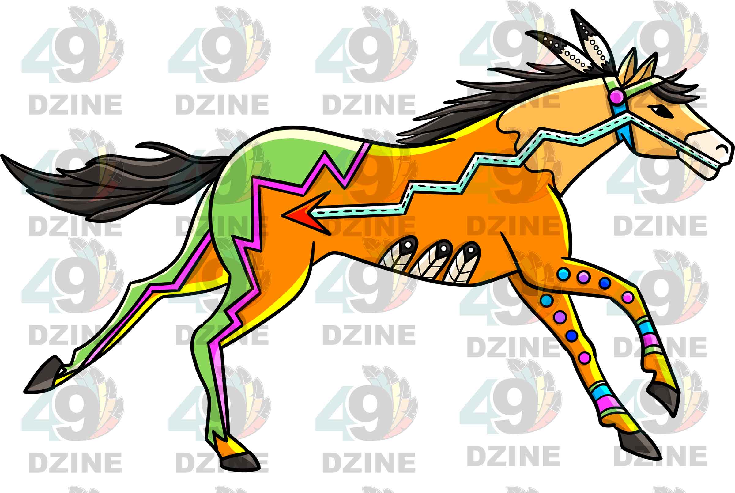 Horse 2 Colored Transfer (Various Sizes)