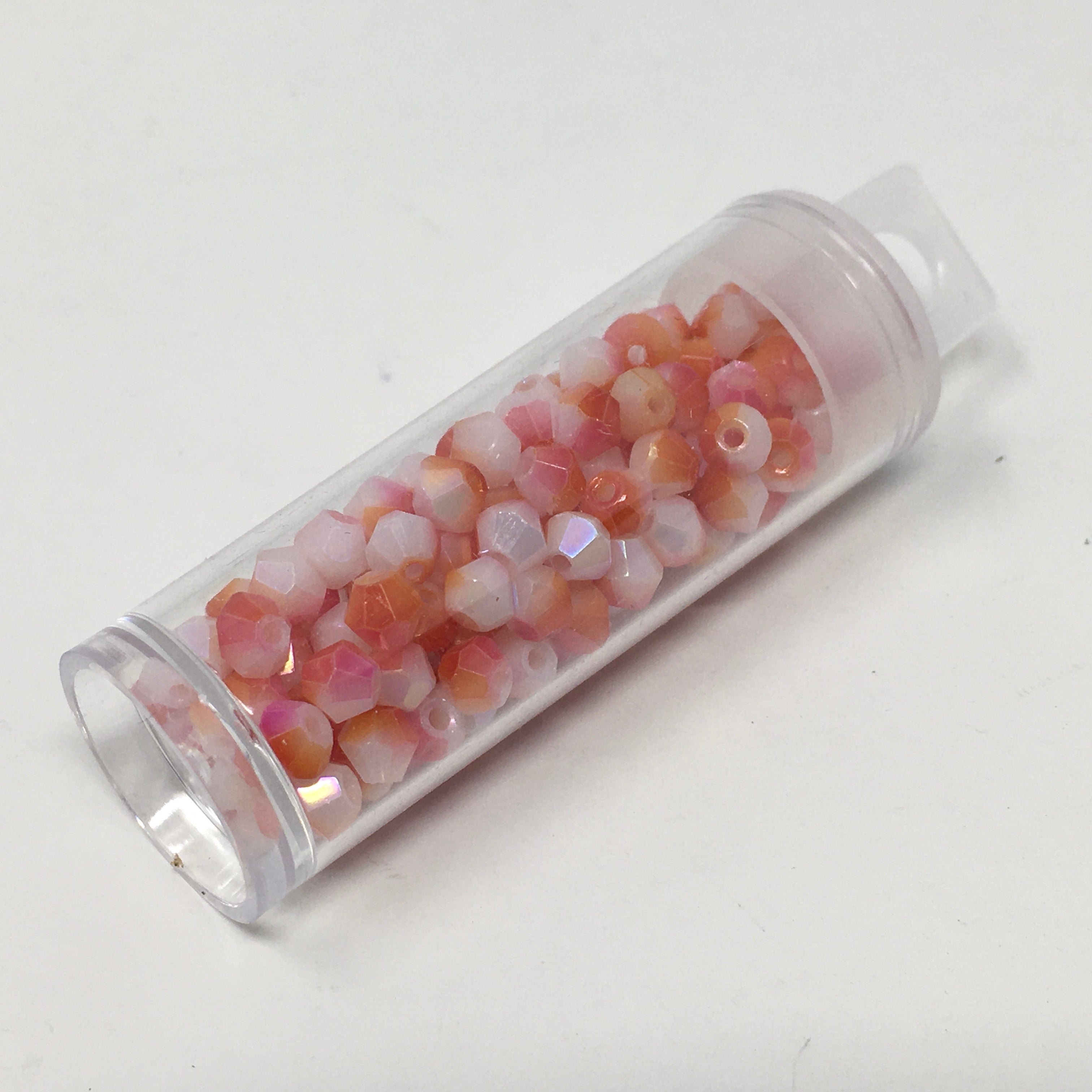 4mm Bicone Glass Beads - Coral Reef