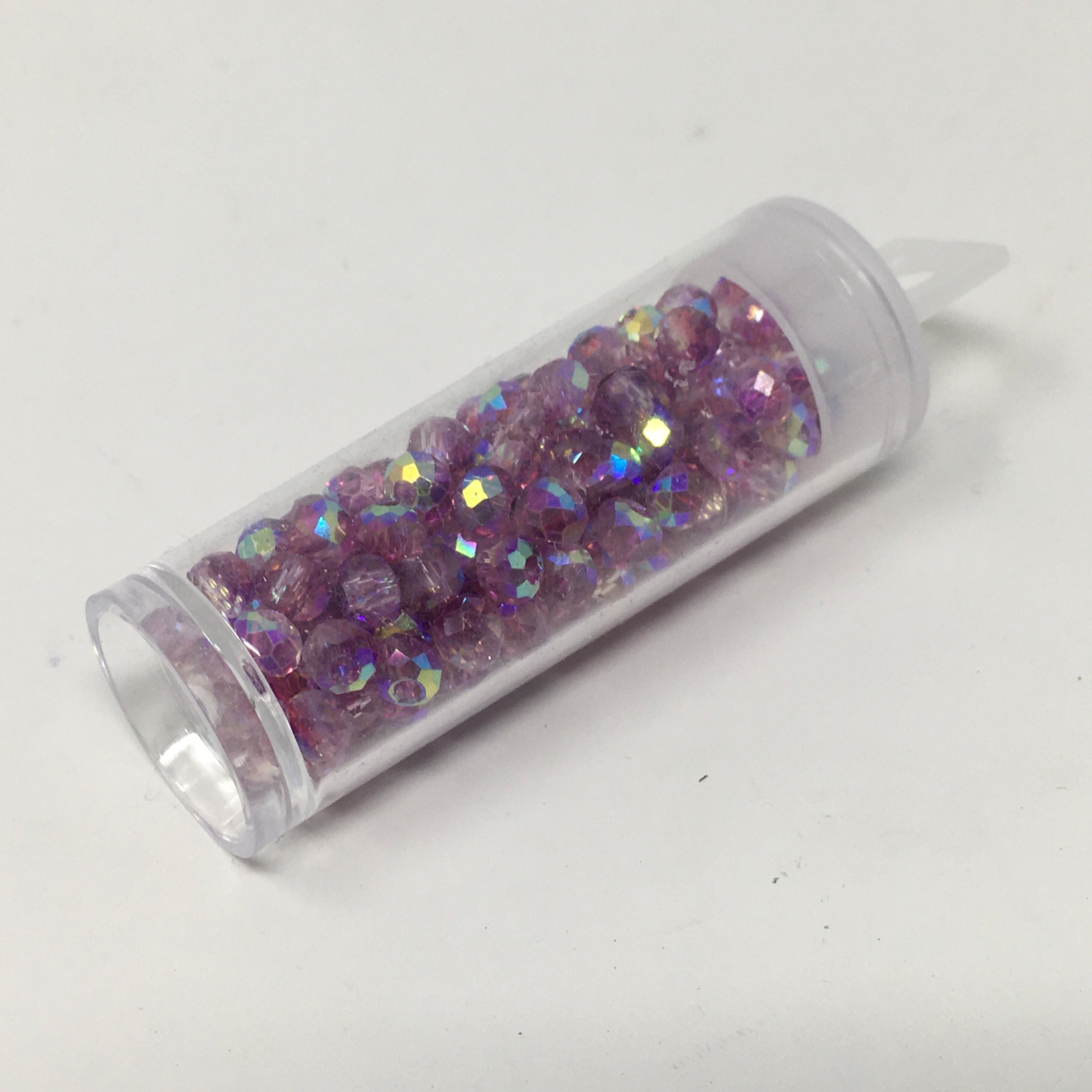 4mm Rondelle Glass Beads - Amethyst