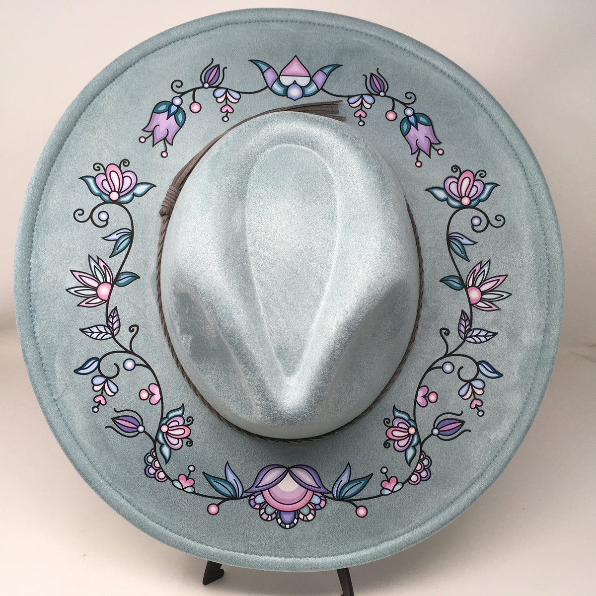 Silver Frostflower Fedora Hat