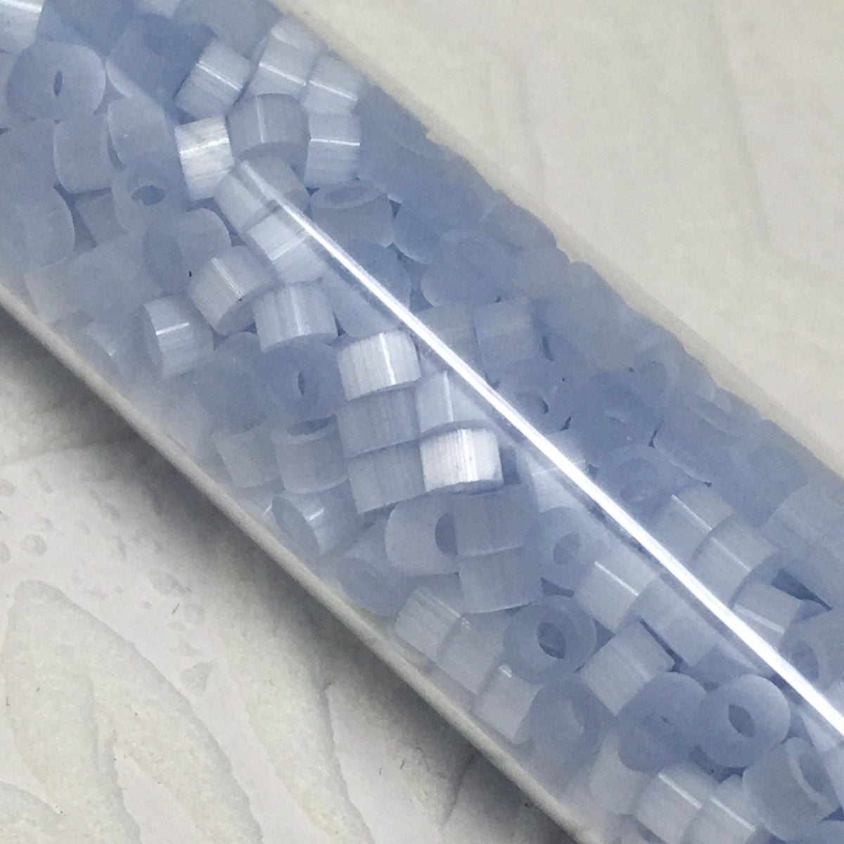 2.5mm Size 10/0 24g tube Cylindica Seed Beads Cloudy