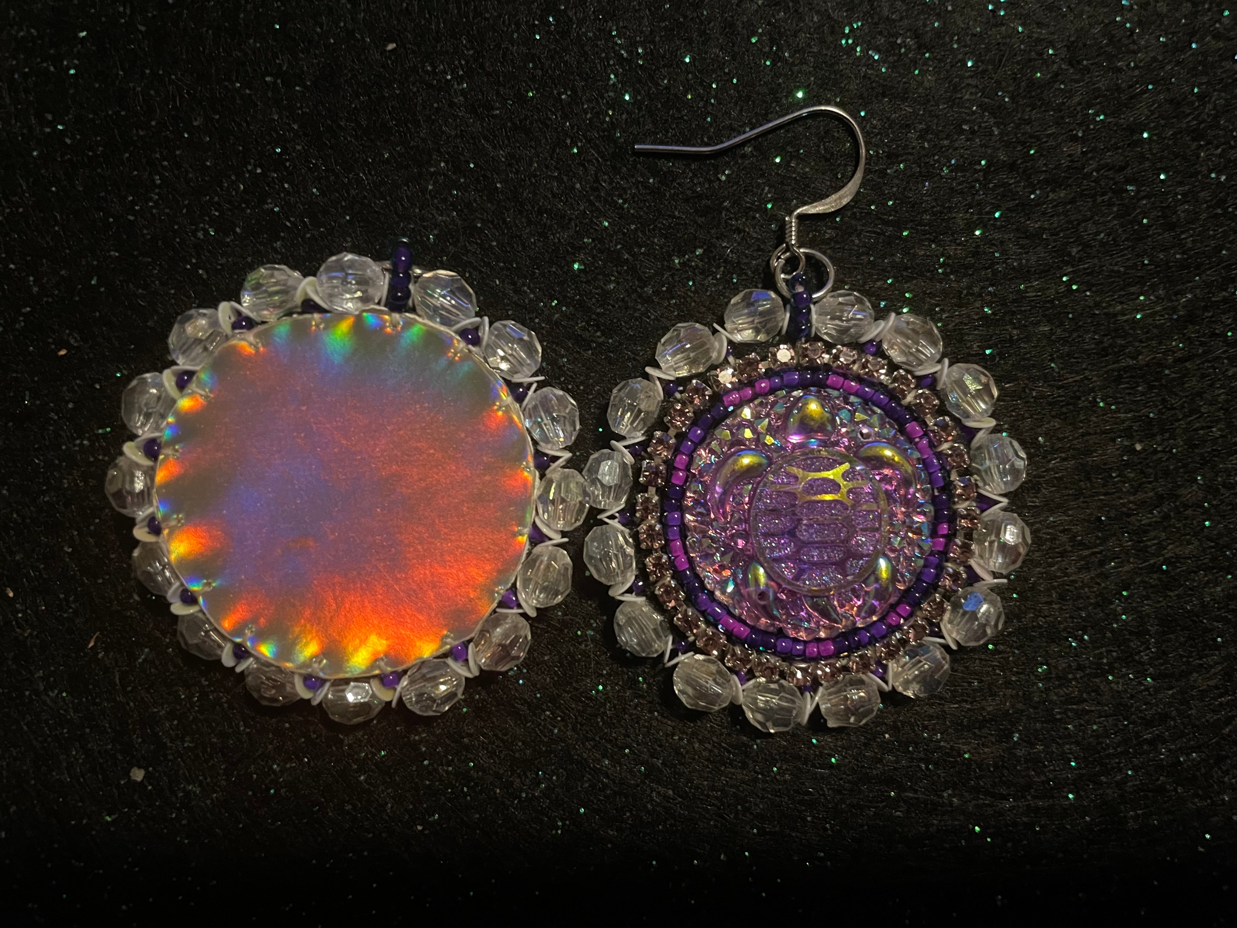 Asteria Brill Light Purple Turtle Beaded Earrings