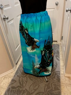 Liz Pelland Turquoise Eagle Ribbon Skirt