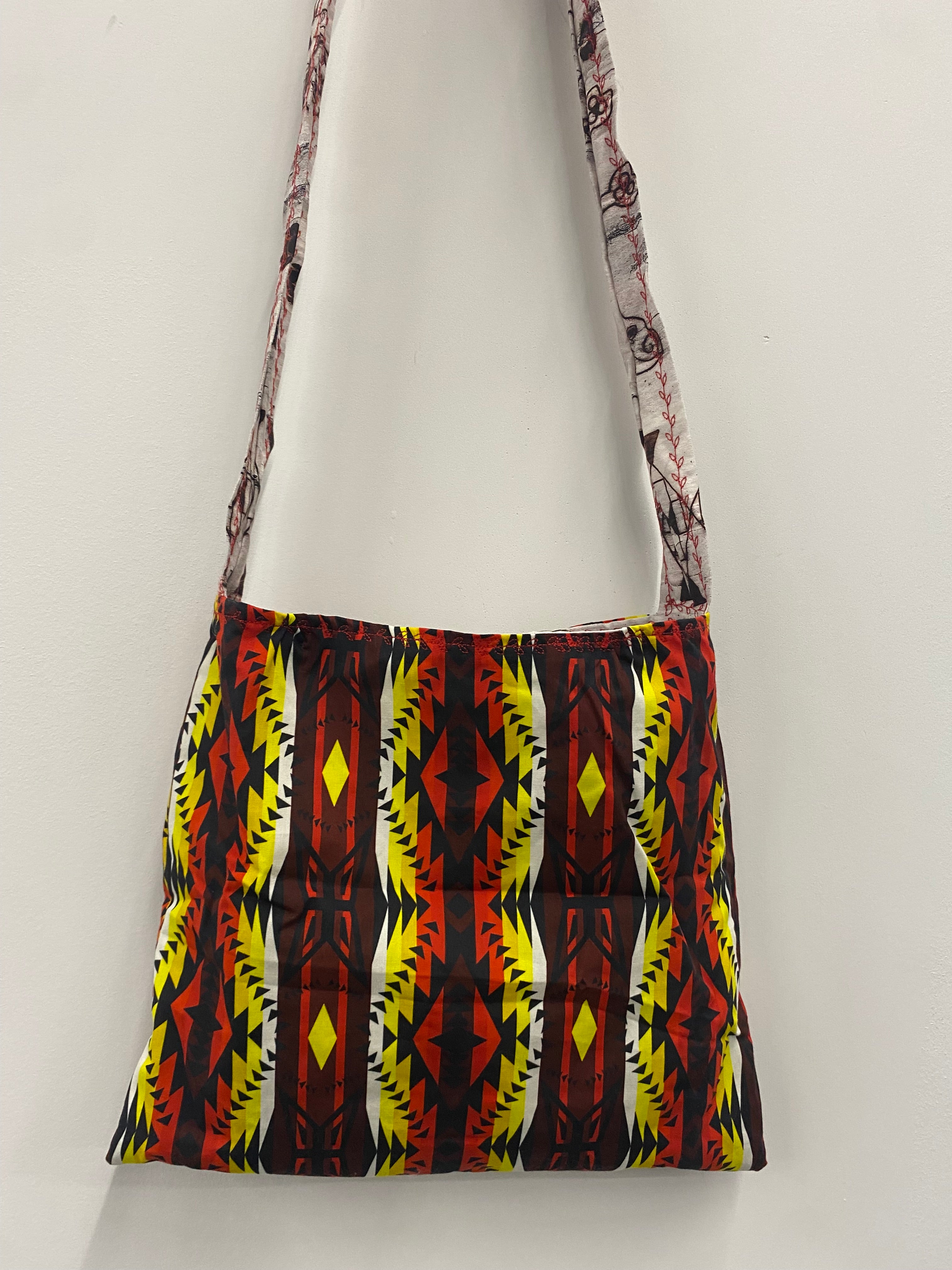 Handmade Wild Run Black w/ Geometric Top Ribbon Skirt