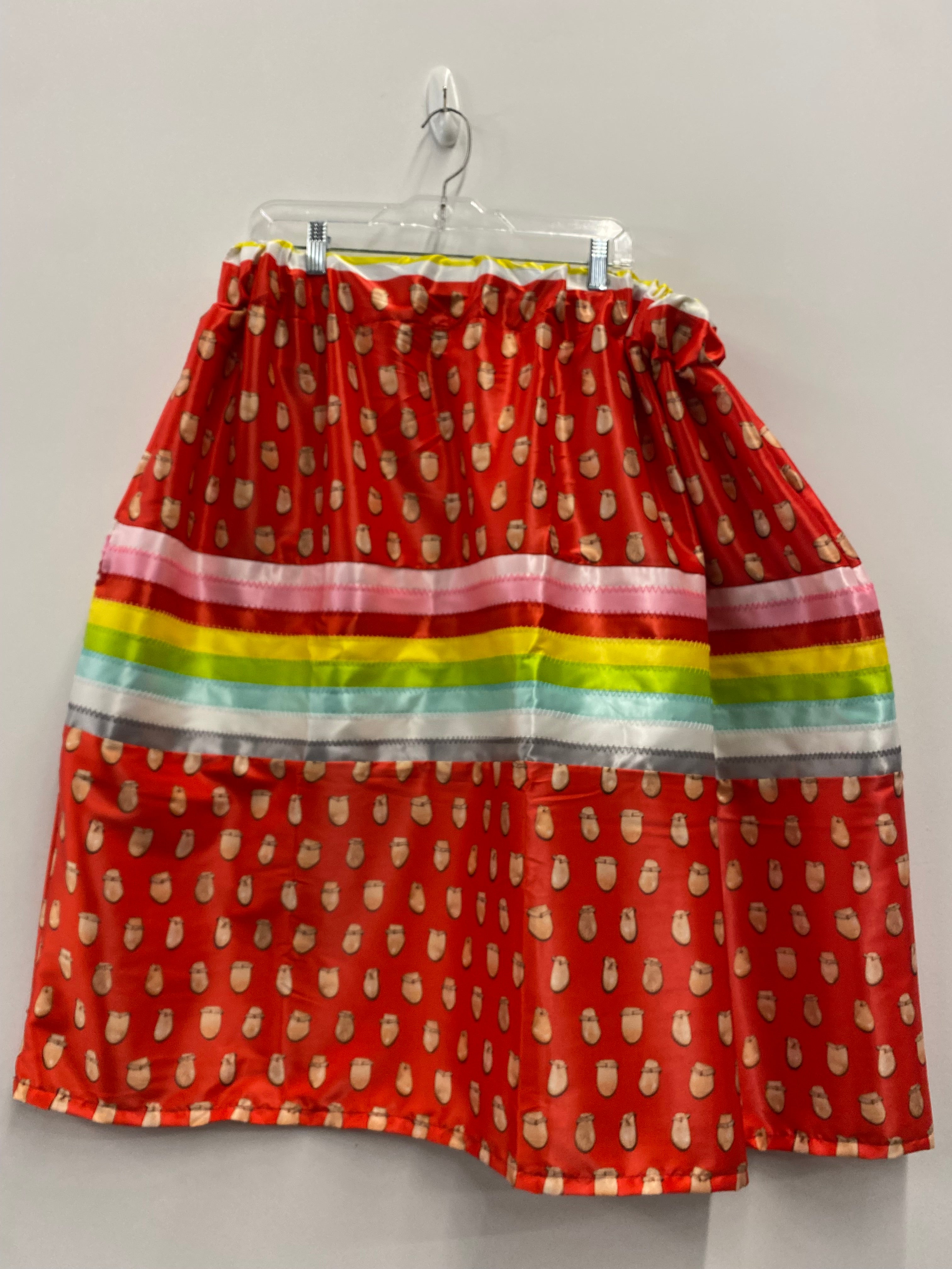 Handmade Red Elk Teeth Satin Ribbon Skirt