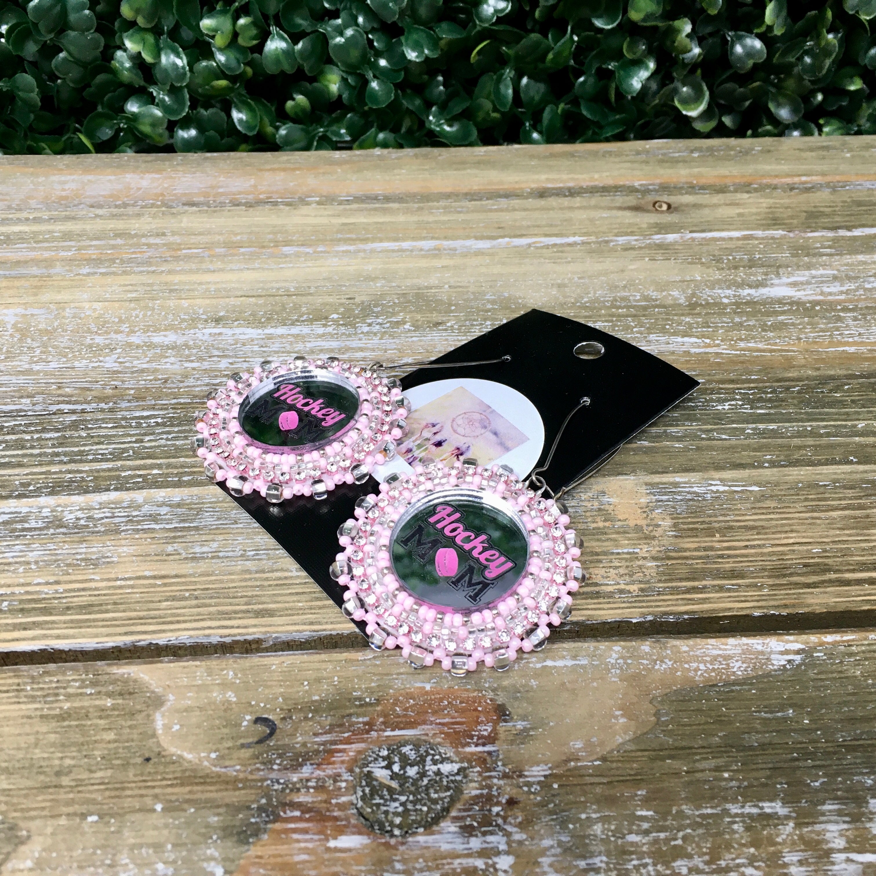 Letishia Sangie-Krammer Pink Hockey Mom Earrings