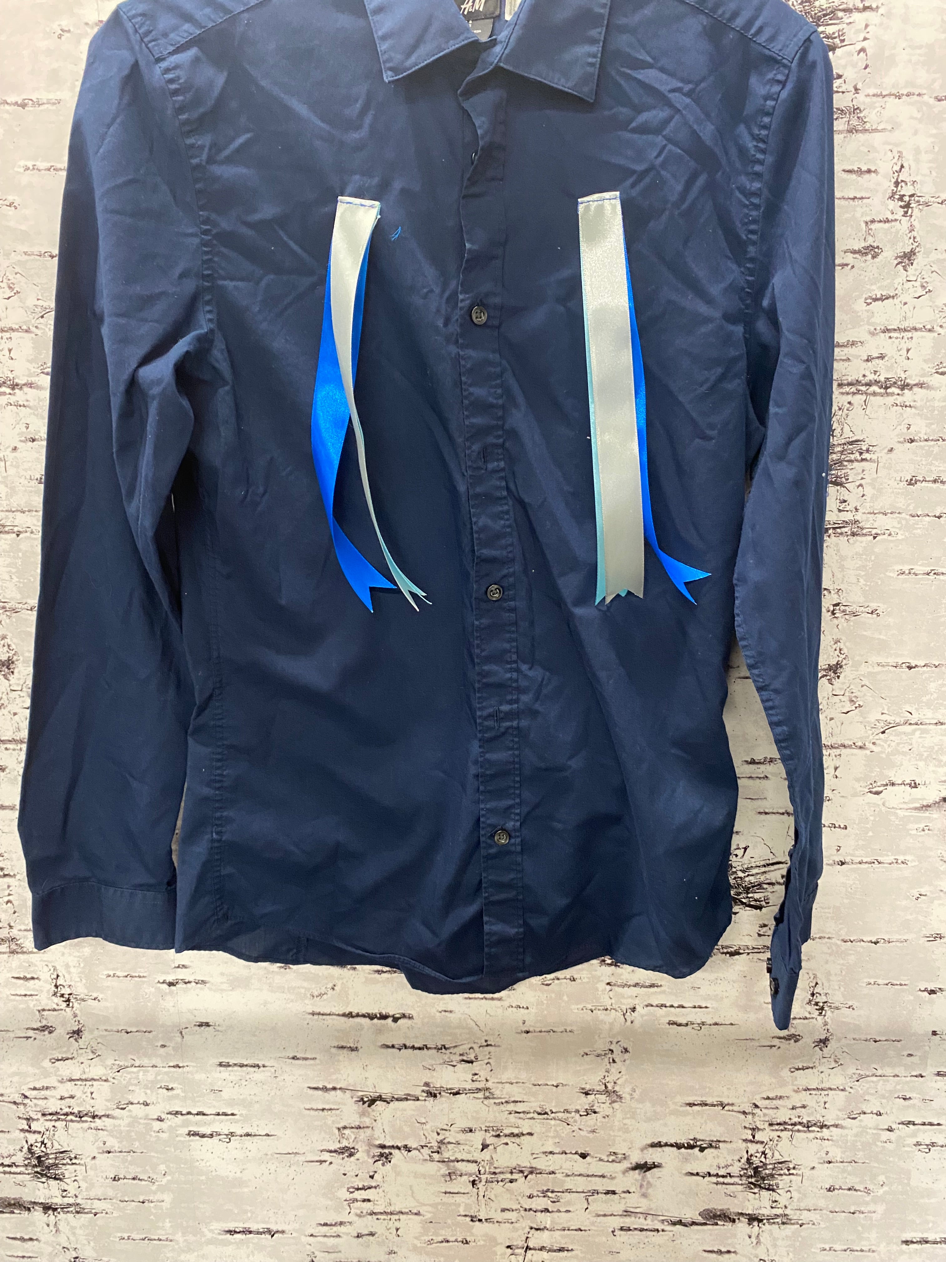 Kiera-Dawn Kolson Dark Blue Mens Ribbon Shirt