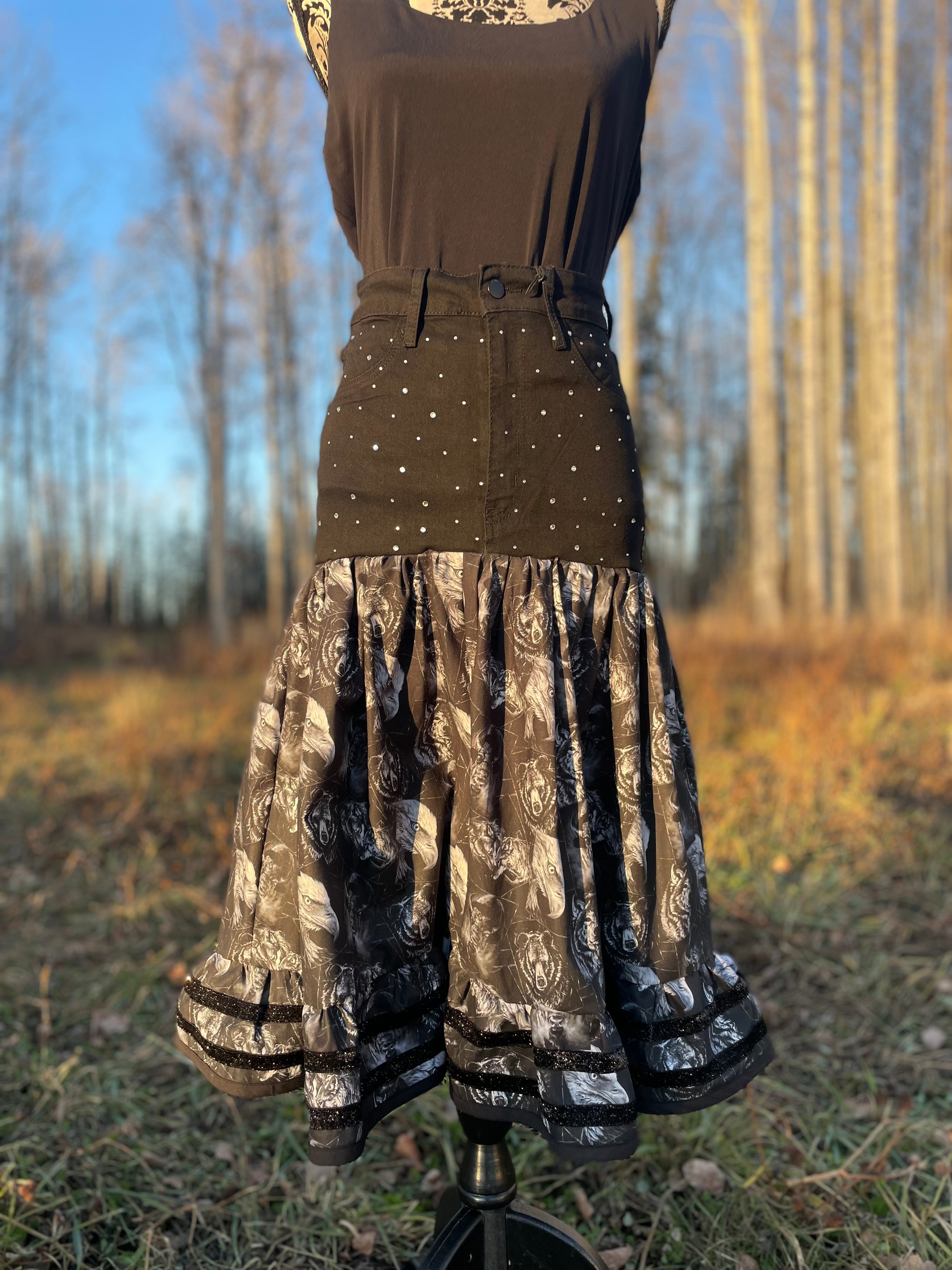 Victoria Wanihadie Upcycled Jean/Ribbon Skirt