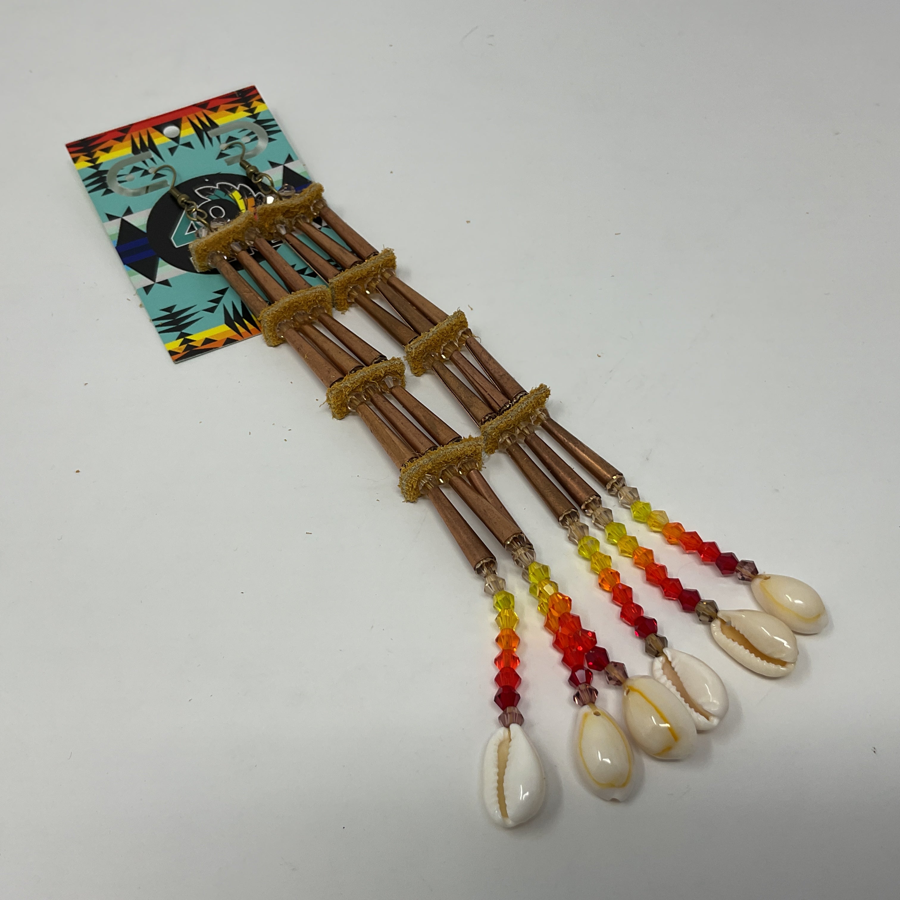 Brass/Tin Cone Tiered Earrings