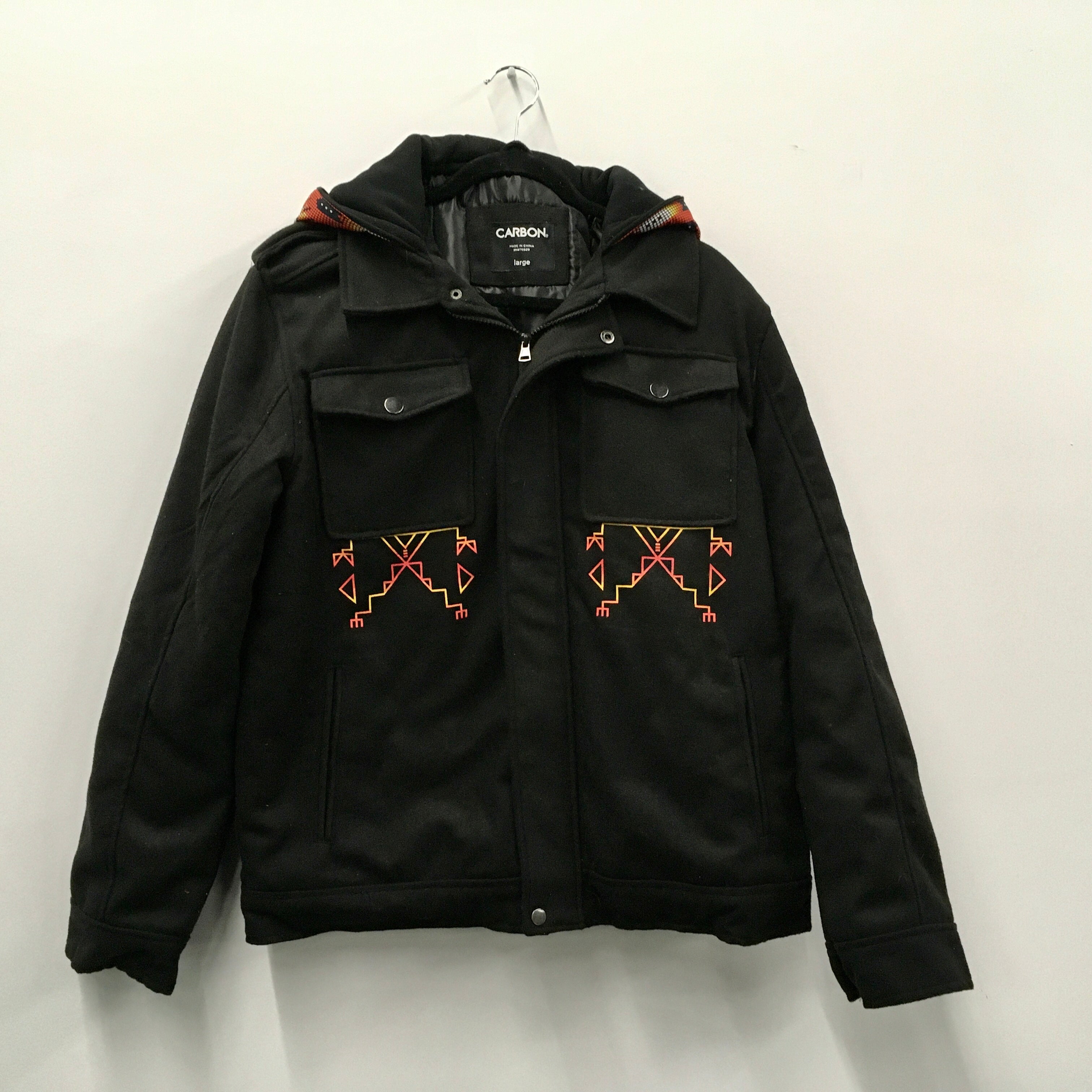 Indigenized Winter Jacket - Fire Feather Red