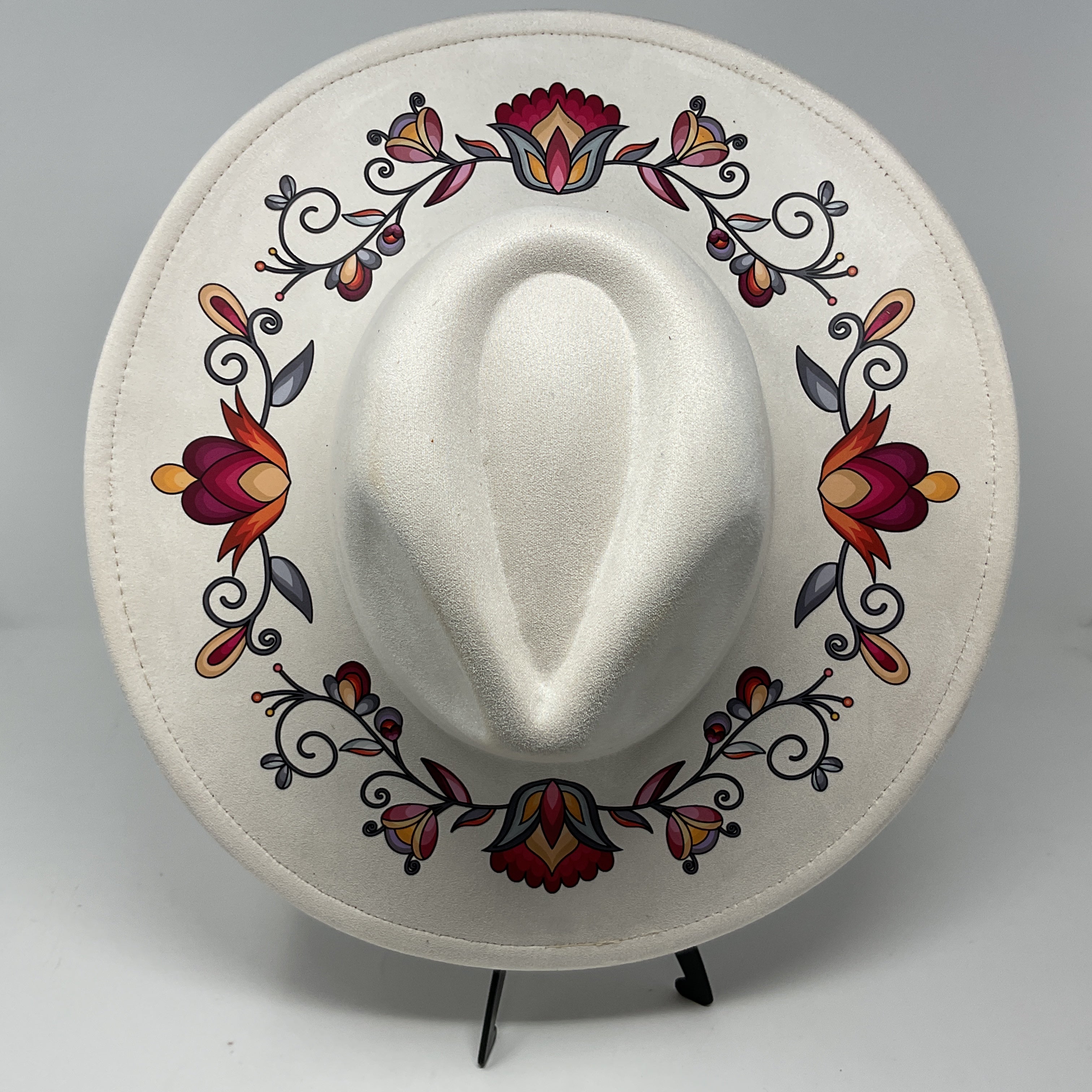 Crimson Drift Petals Fedora Hat