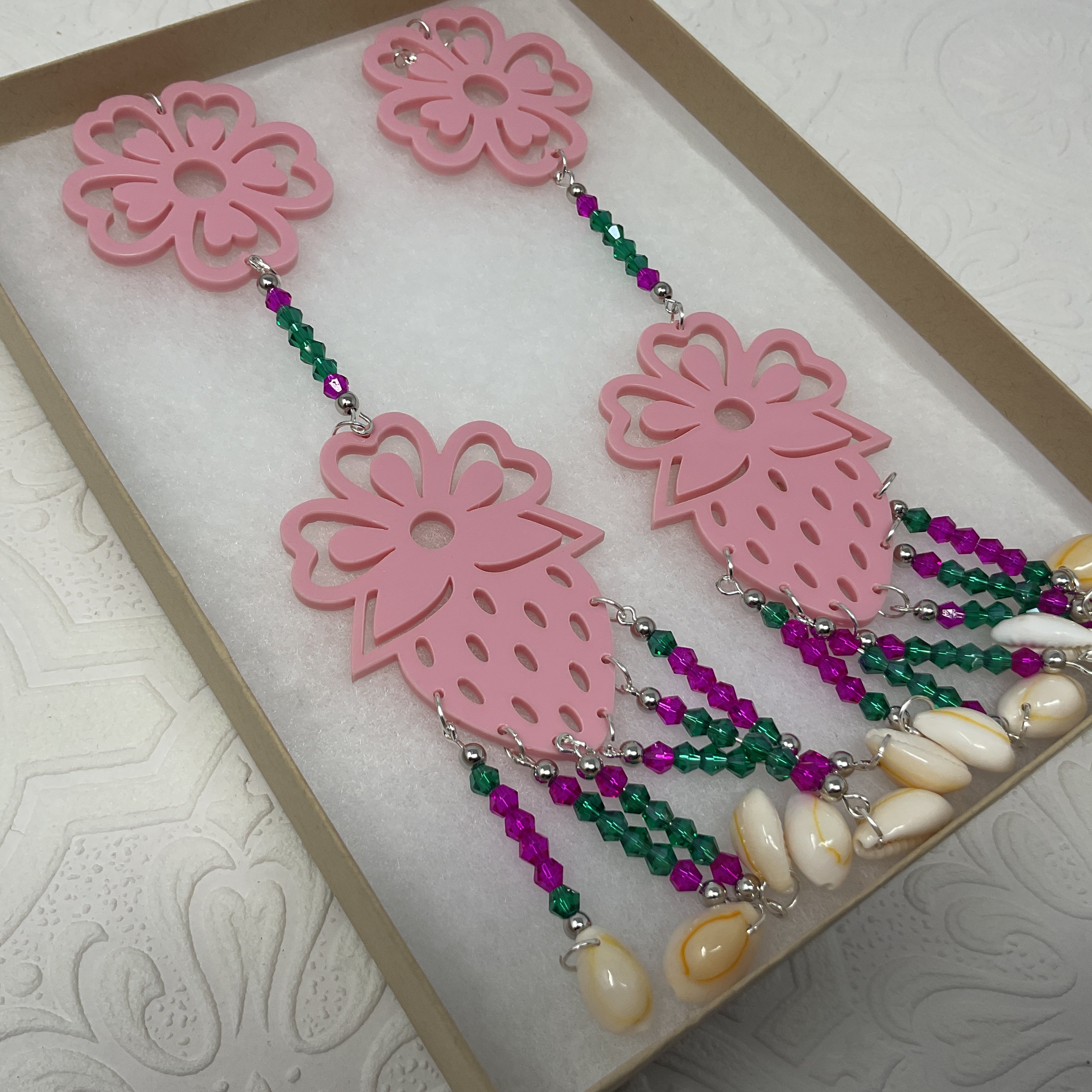 Handmade Long Acrylic Earrings