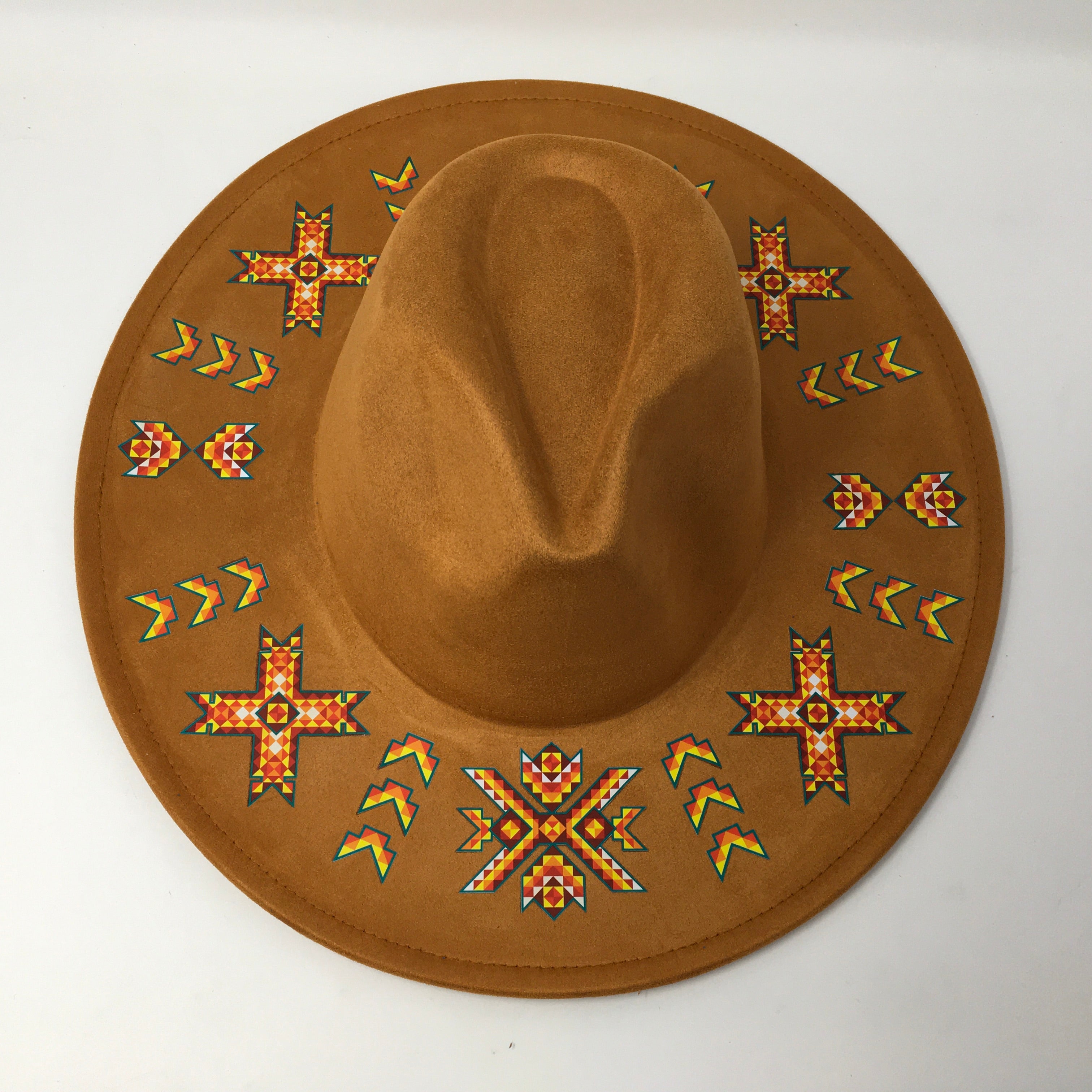Teal Fire Geo Fedora Hat