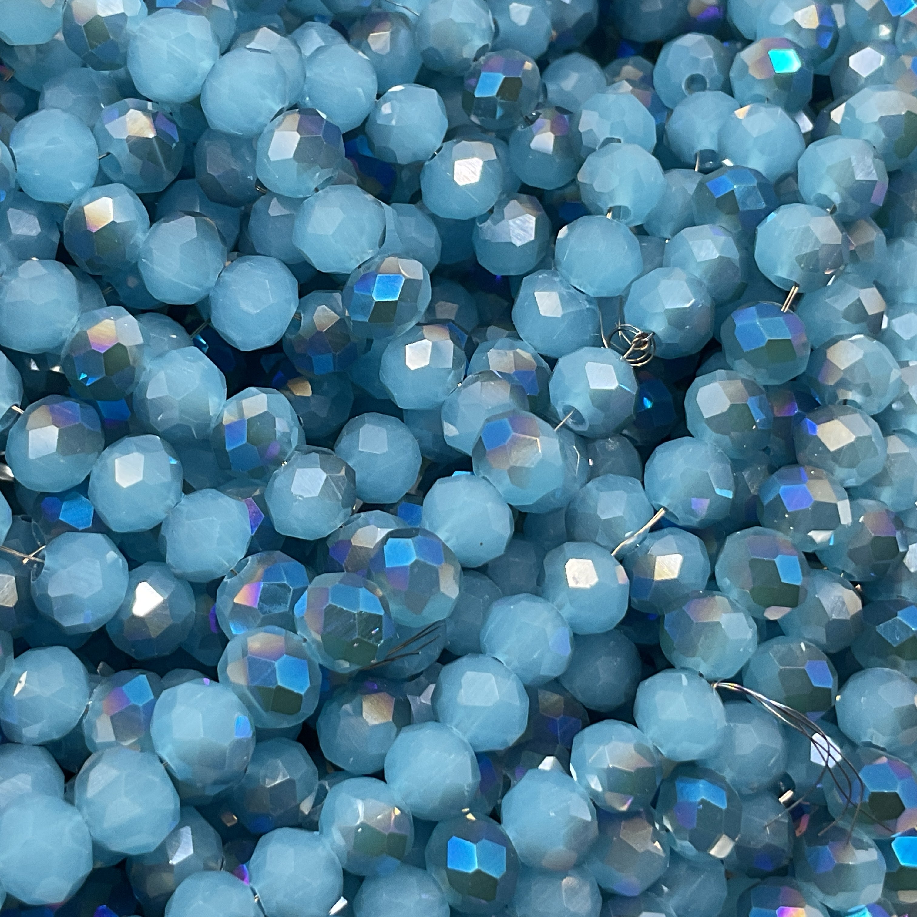 6mm Rondelle Glass Bead - Crystal Bay