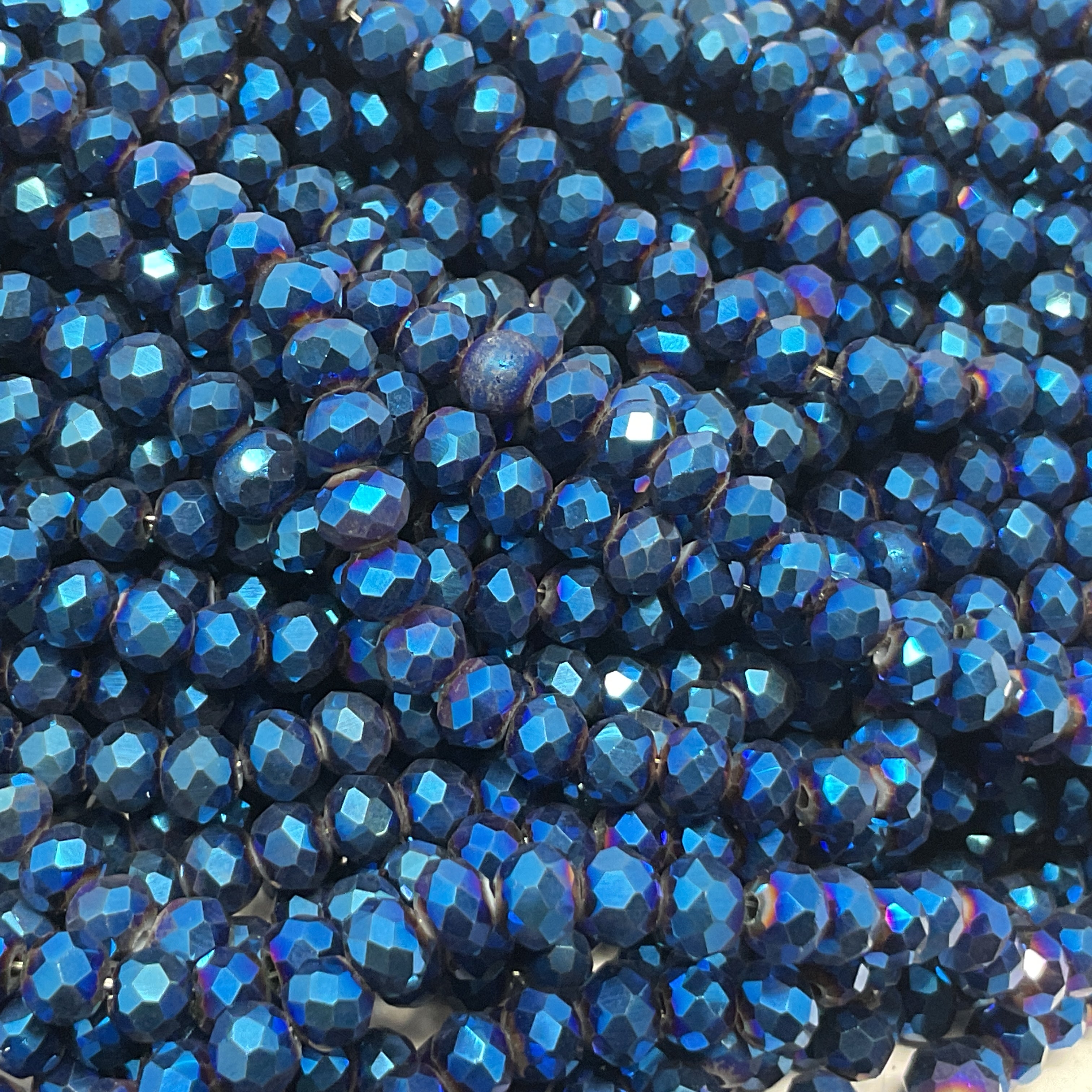 6mm Rondelle Glass Bead - Crystal Sand