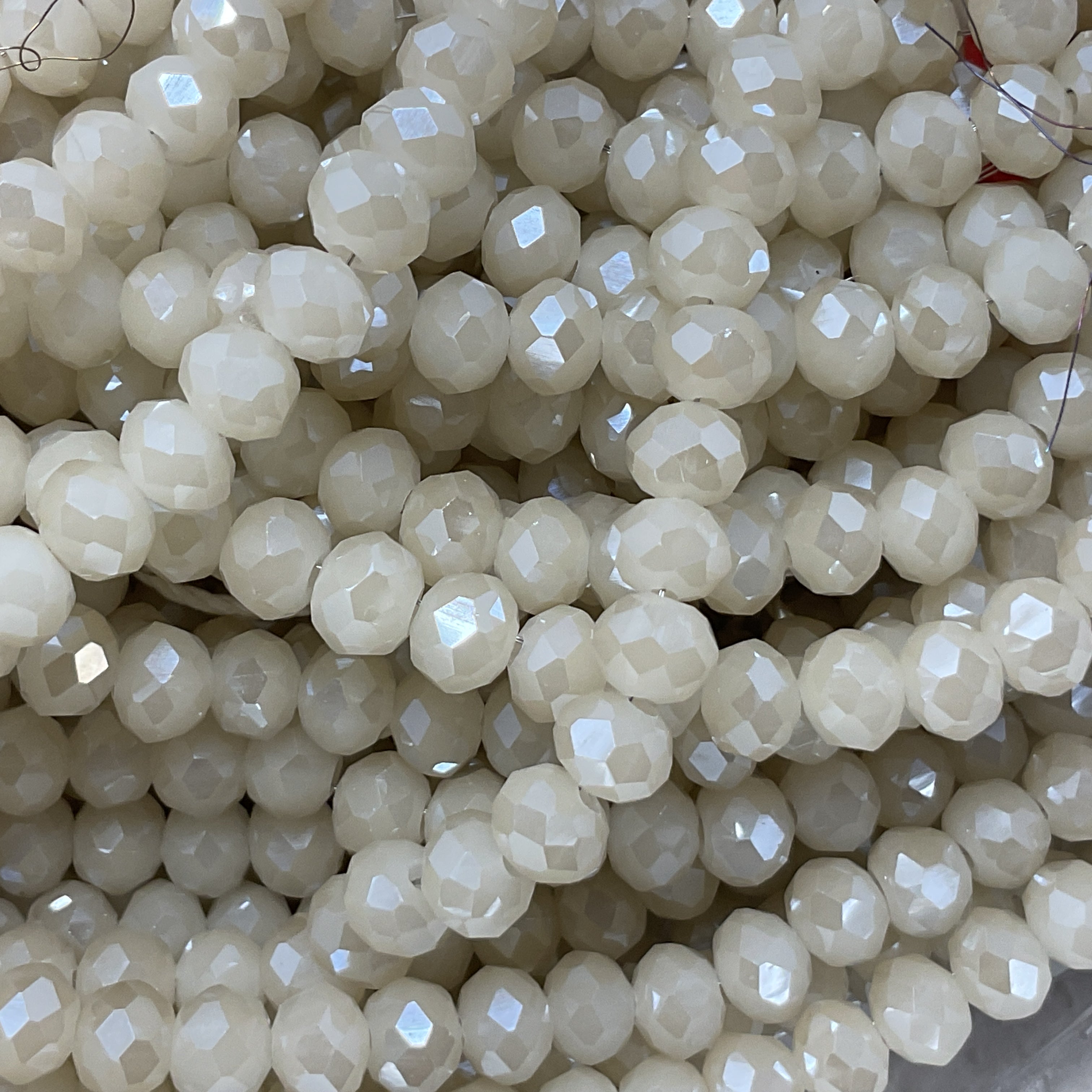 6mm Rondelle Glass Bead - Crystal Beach