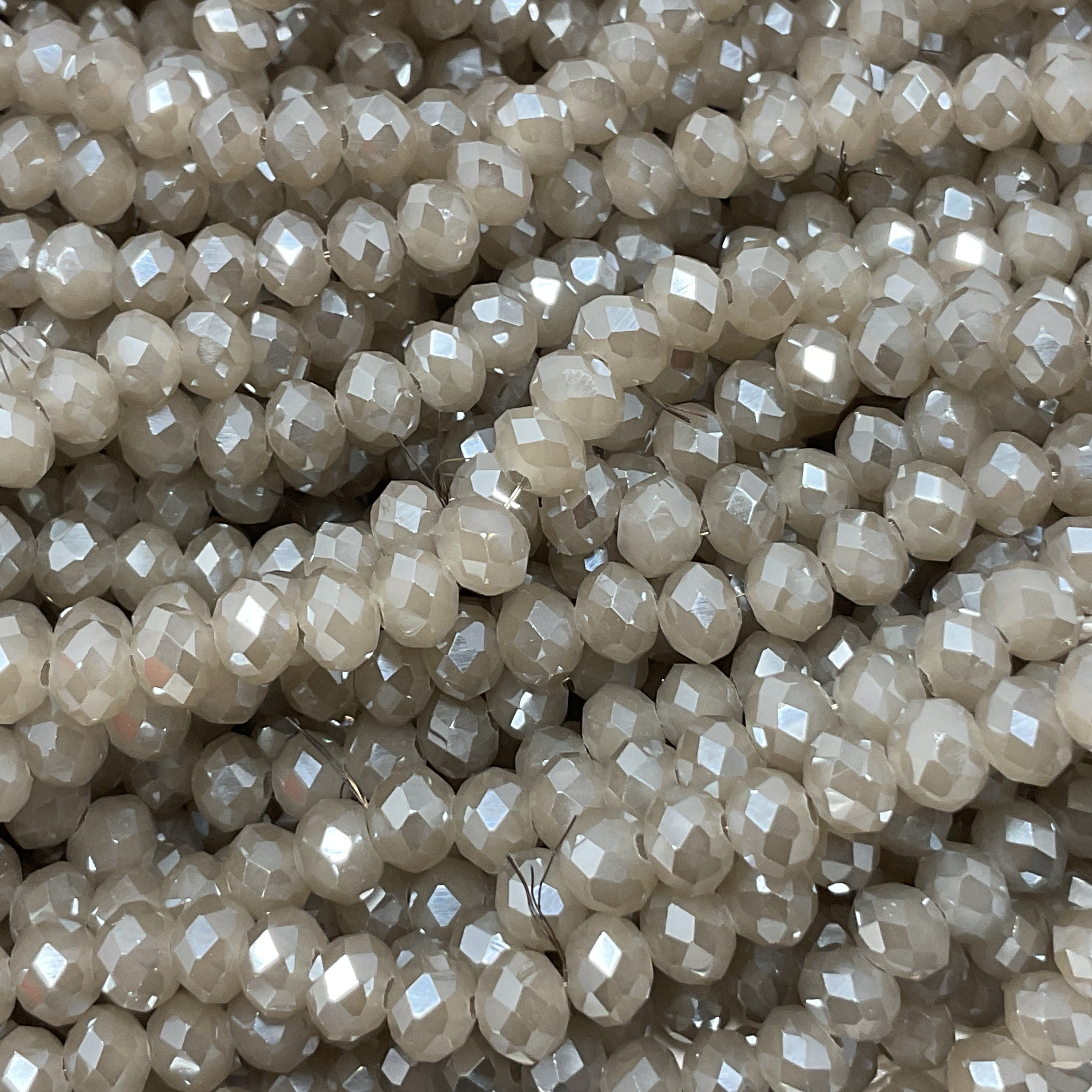 6mm Rondelle Glass Bead - Crystal Bubble