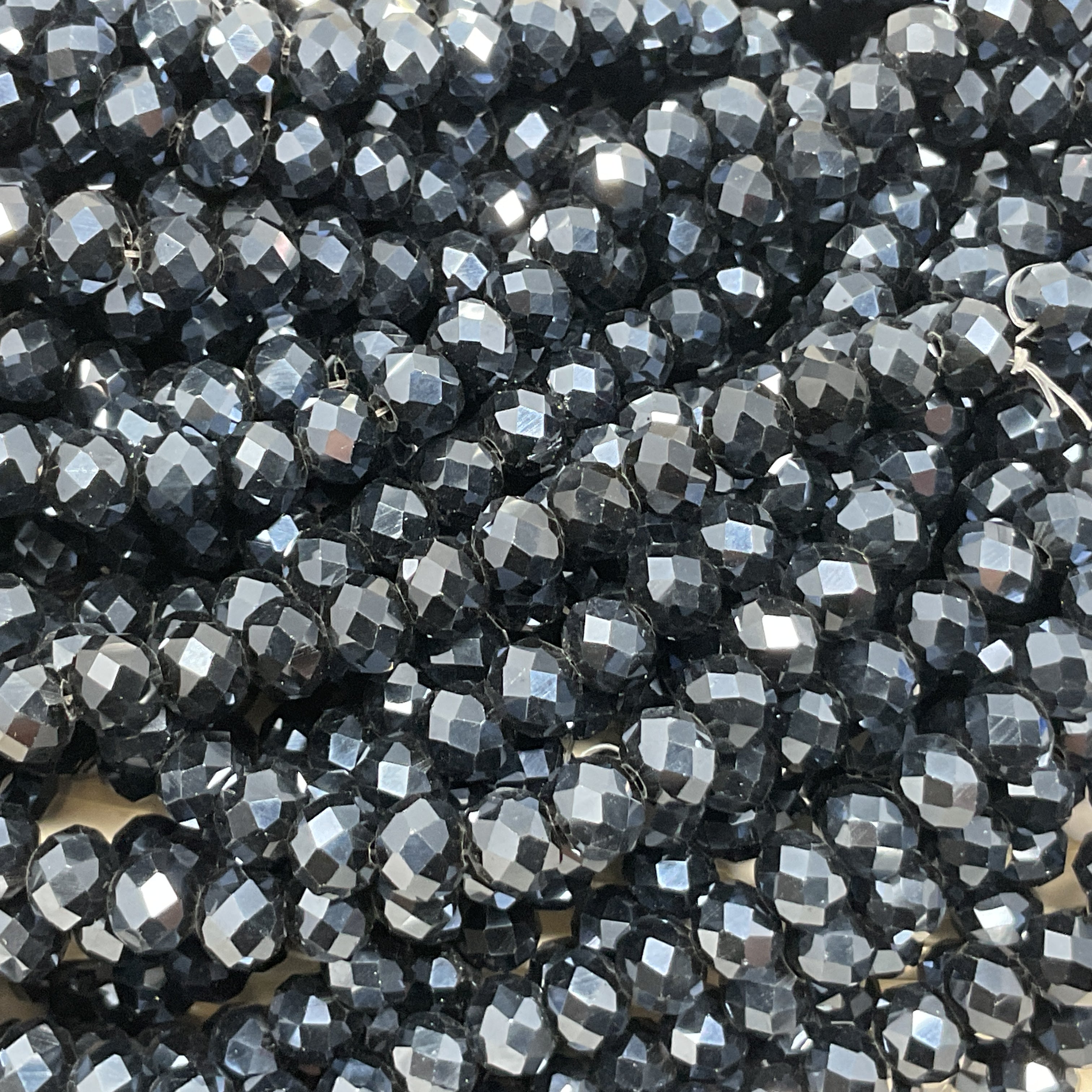 6mm Rondelle Glass Bead - Crystal Gravel