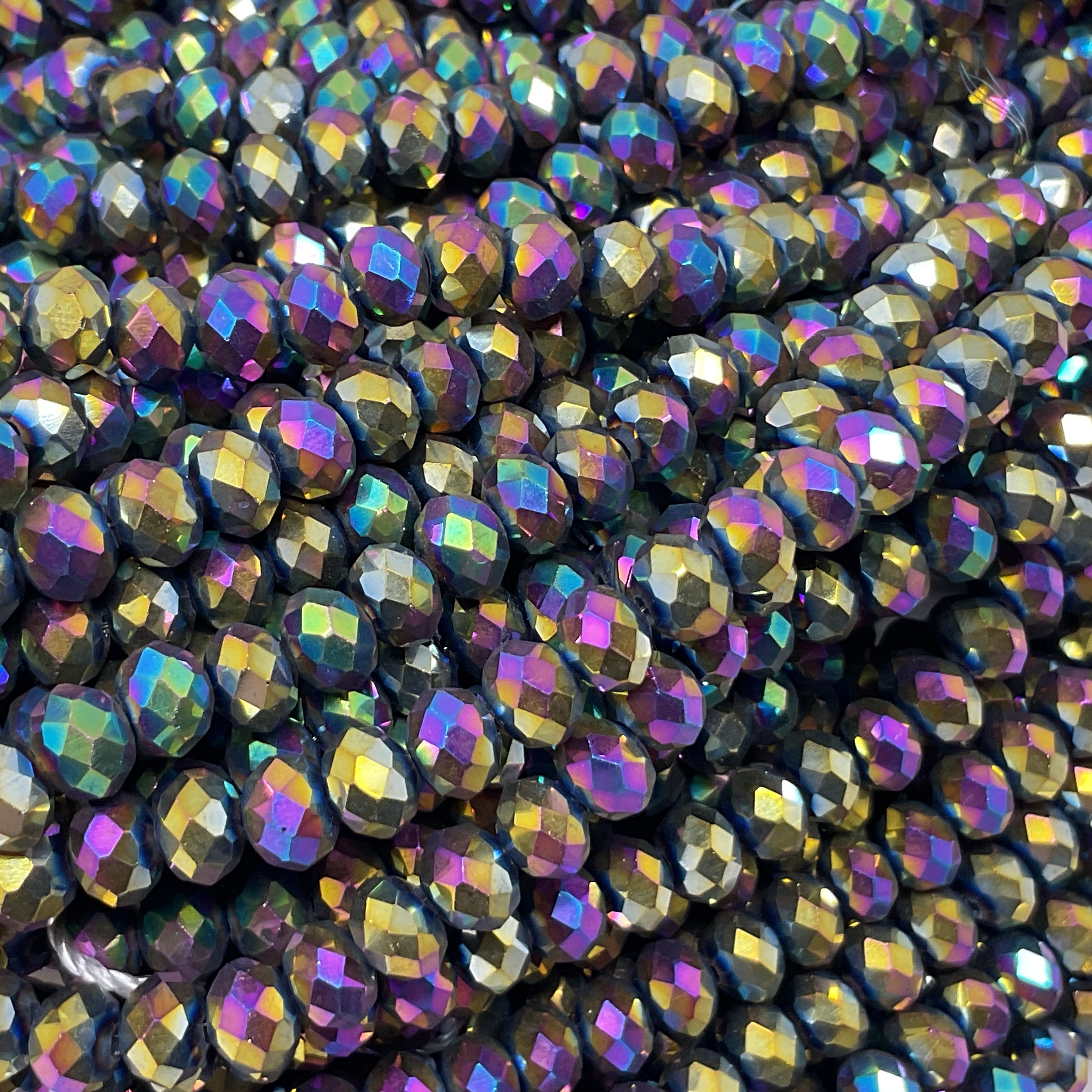 6mm Rondelle Glass Bead - Crystal Gold