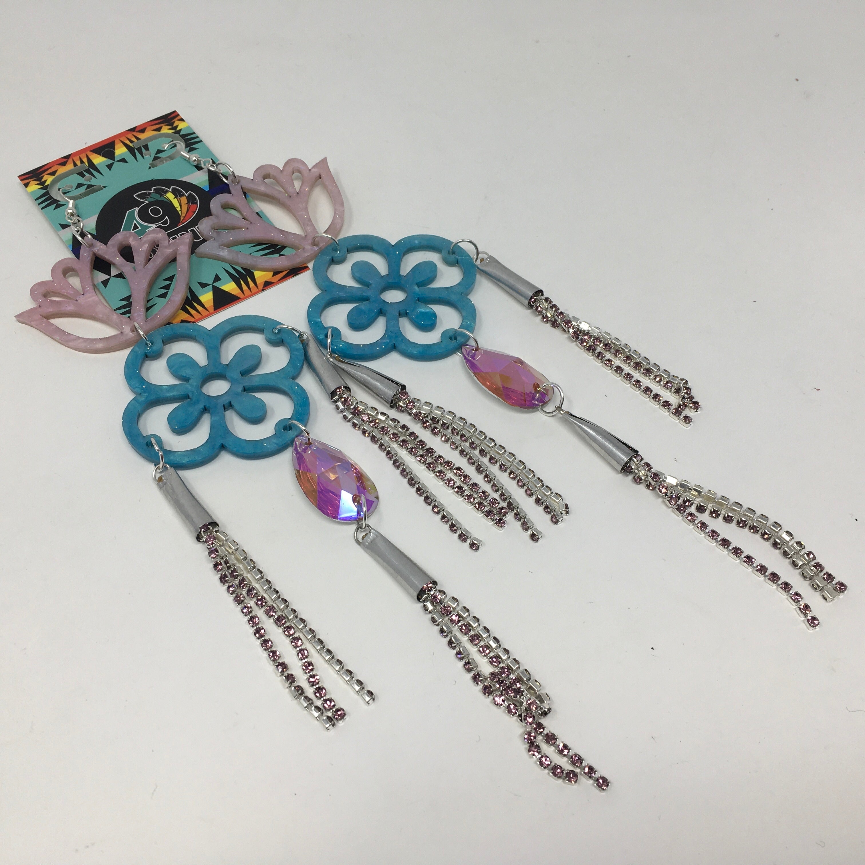 Handmade Long Acrylic Earrings