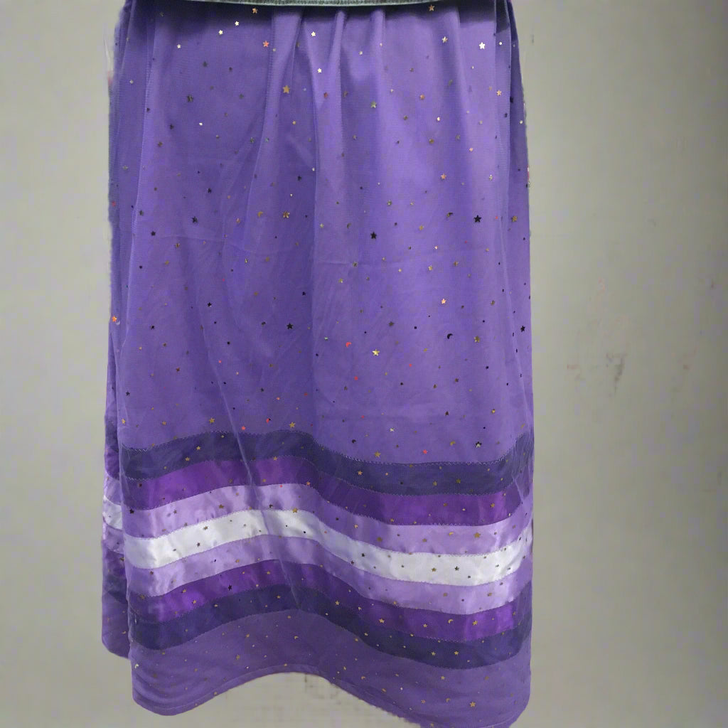 Cotton Ribbon Skirt With Full Overlay