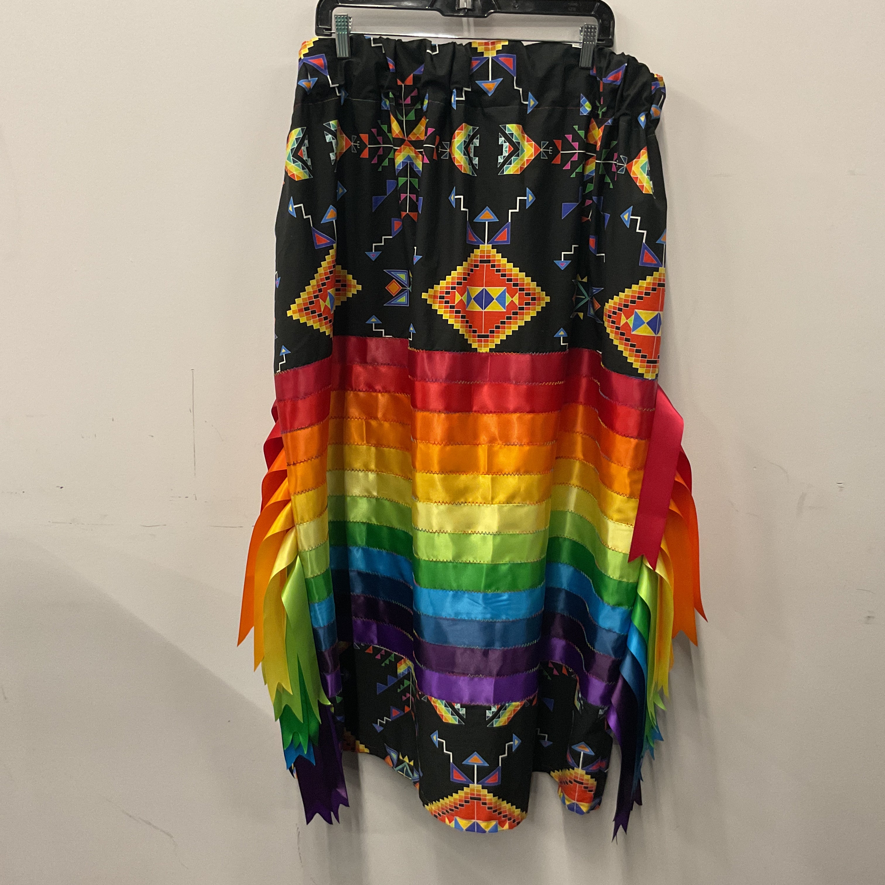 Handmade Geometric & Rainbow Ribbon Skirt