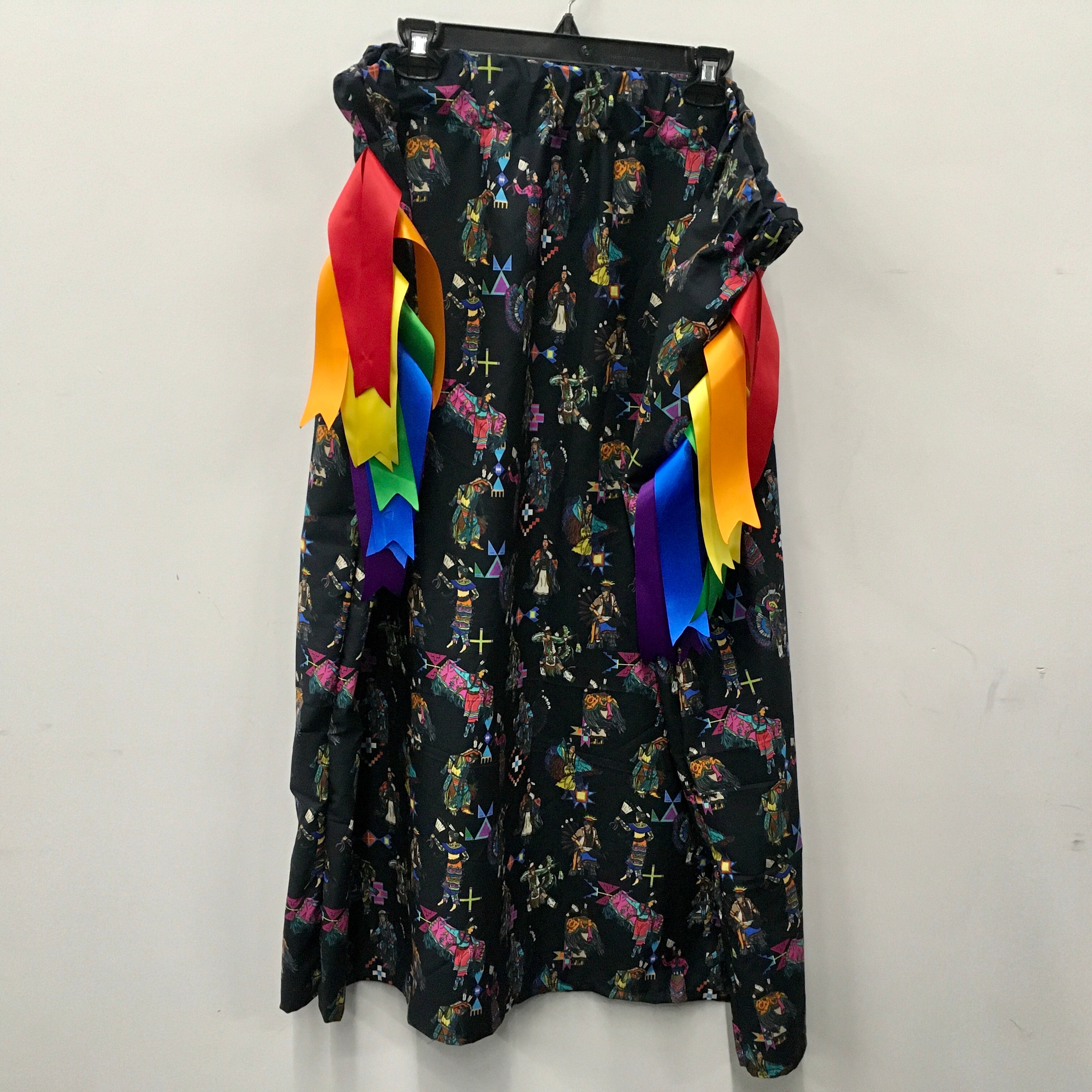 Powwow Dancers Ribbon Skirt w/ Rainbow Ribbons