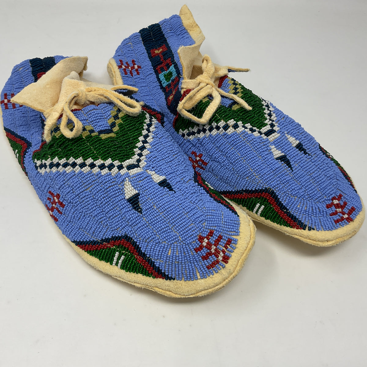 Beaded Elk Hide Moccasins