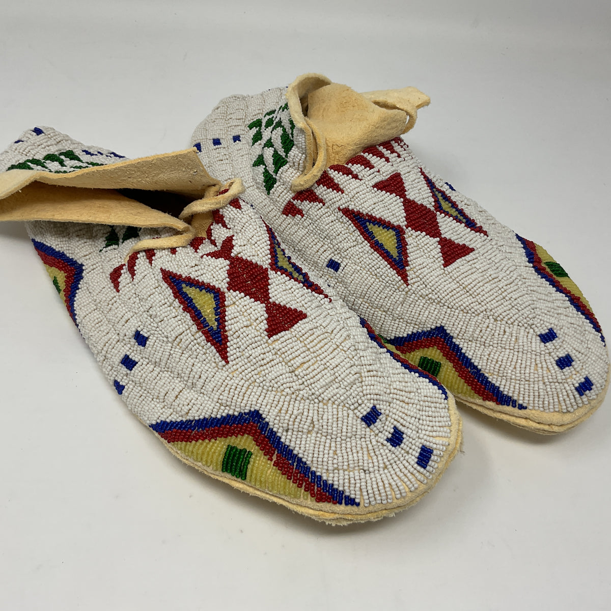 Beaded Elk Hide Moccasins