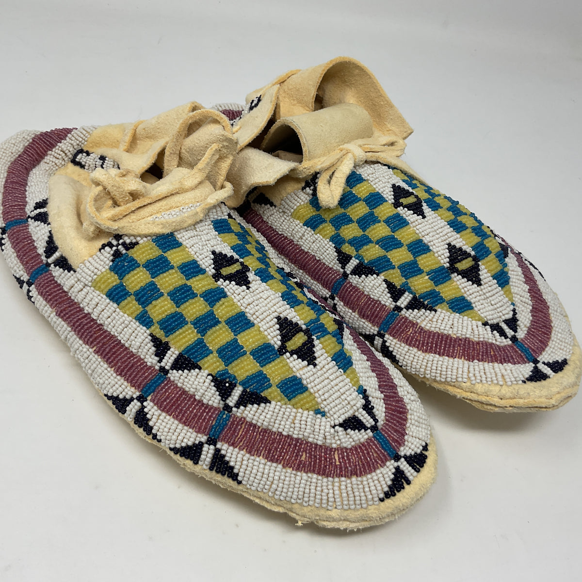 Beaded Elk Hide Moccasins