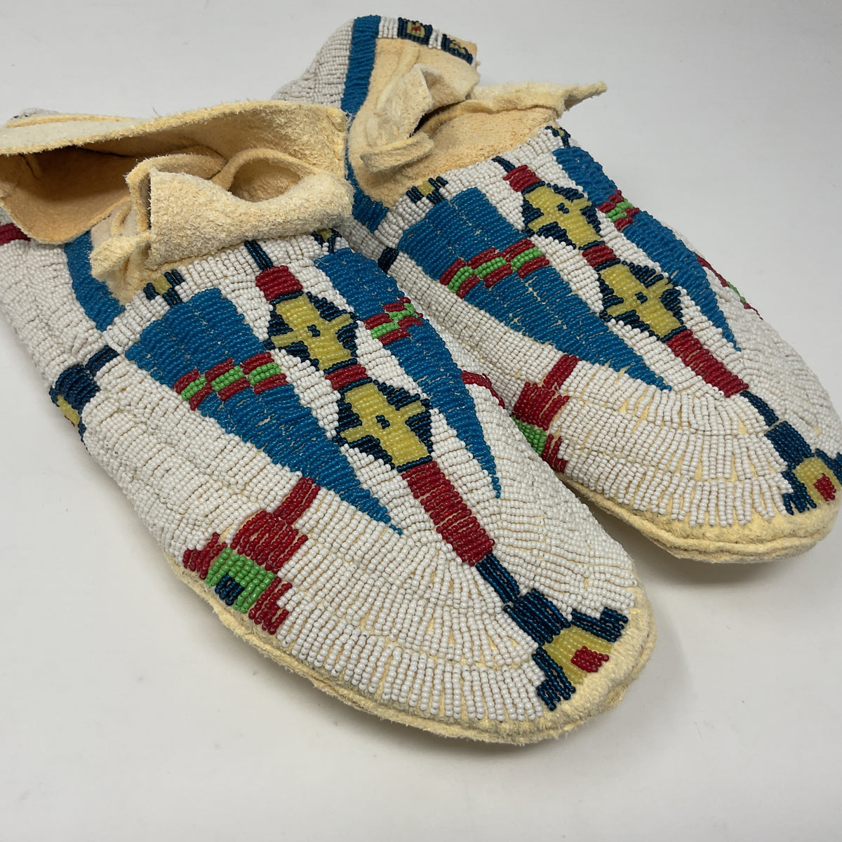 Beaded Elk Hide Moccasins