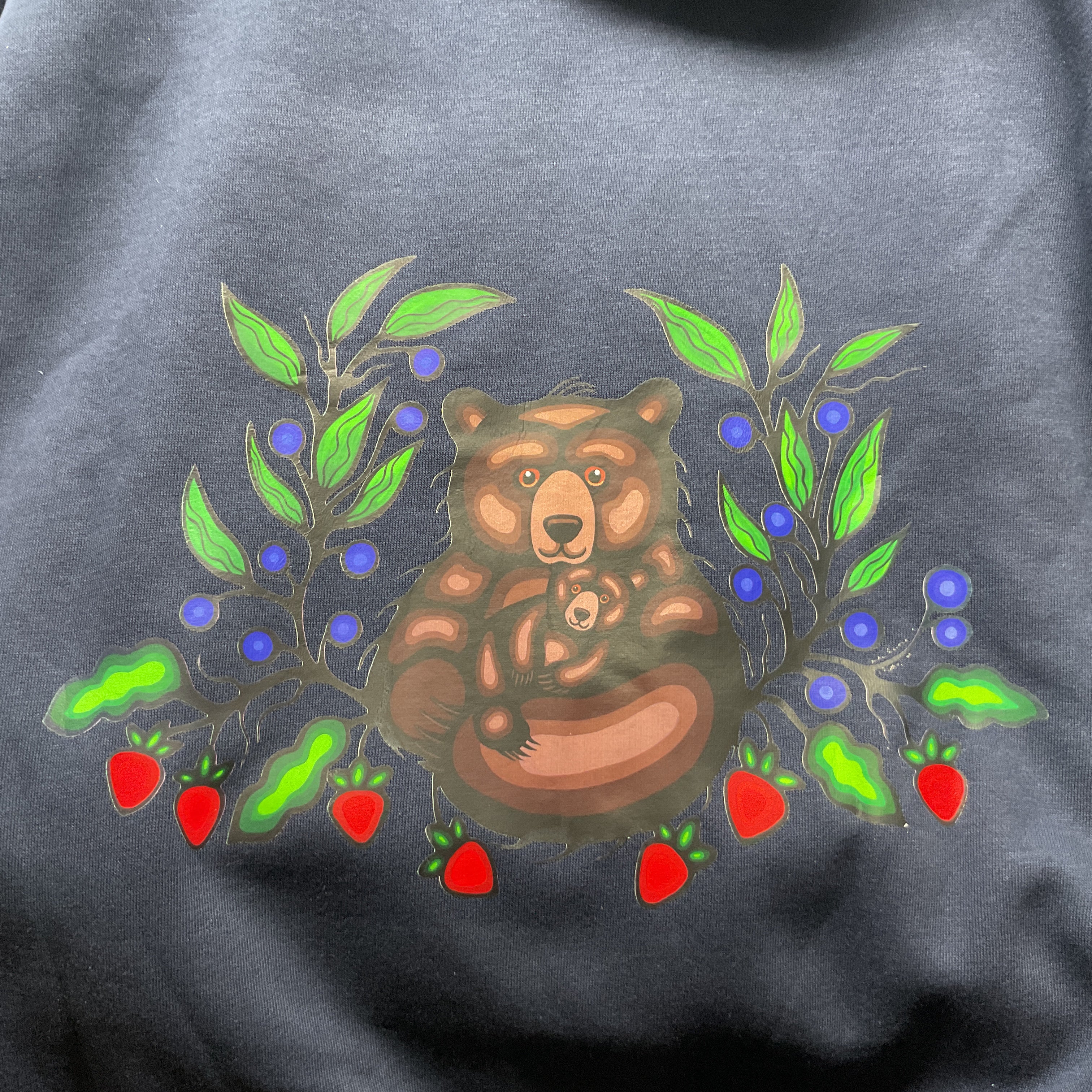 Liz Pelland Navy Hoodie w/ Blueberries