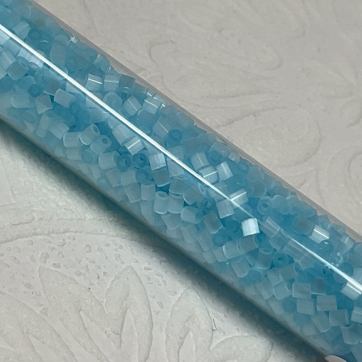 2mm Size 11/0 24g tube Cylindica Seed Beads Sky Blue