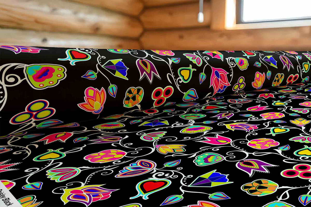 Indigenous Paisley Black Cotton Poplin