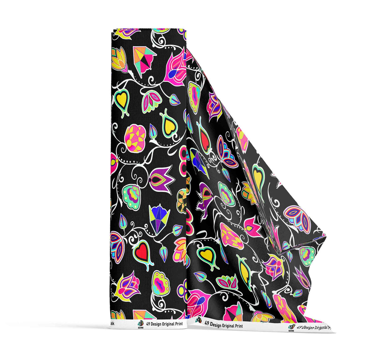 Indigenous Paisley Black Cotton Poplin
