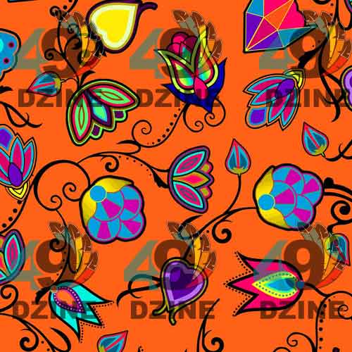 Indigenous Paisley Orange Cotton Poplin