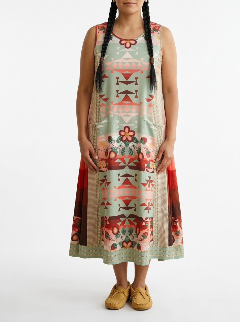 Sacred Strawberry Sage 2 Long Dress - Beary Soup