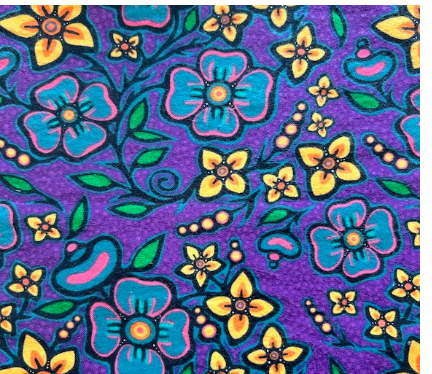 Jackie Traverse Ojibway Floral 1 Purple Flannelette