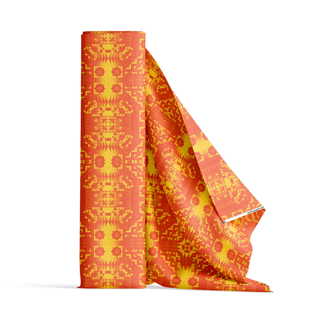 Kaleidoscope Orange Cotton Poplin Fabric By the Yard