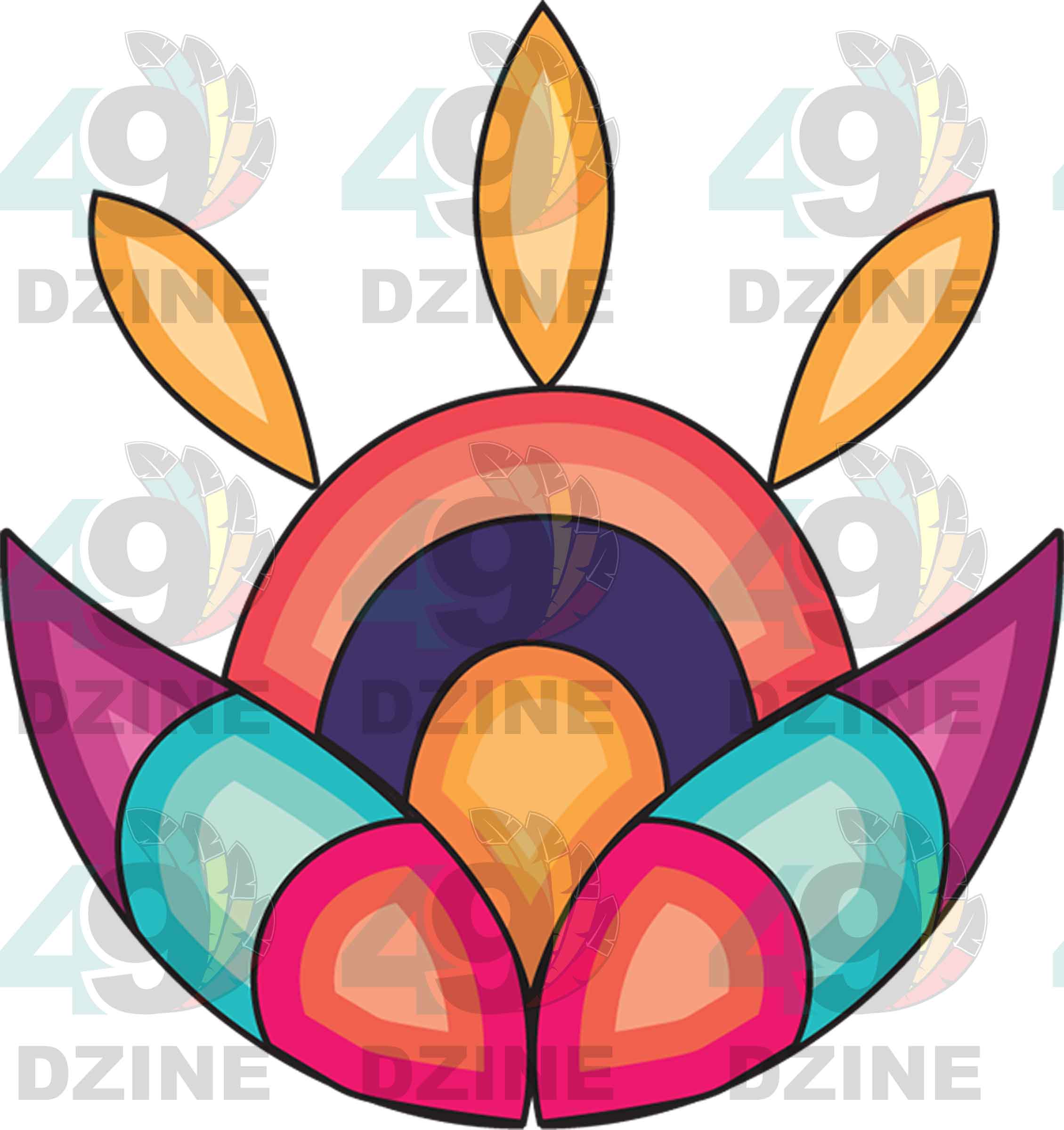 Blooming Spirit Geometric Element 9 Transfer (Various Sizes)